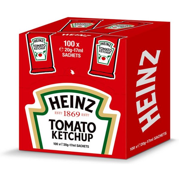 Heinz Saucen, Heinz Tomato Ketchup CUBE Sachet fruchtig würzig 100 x 17ml 1700ml
