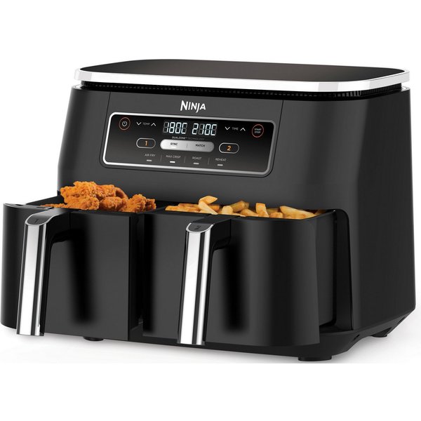 NINJA Heißluftfritteuse AF200EU Ninja Foodi, 2400 W, 4-in-1 Dual Zone, 7,6 L