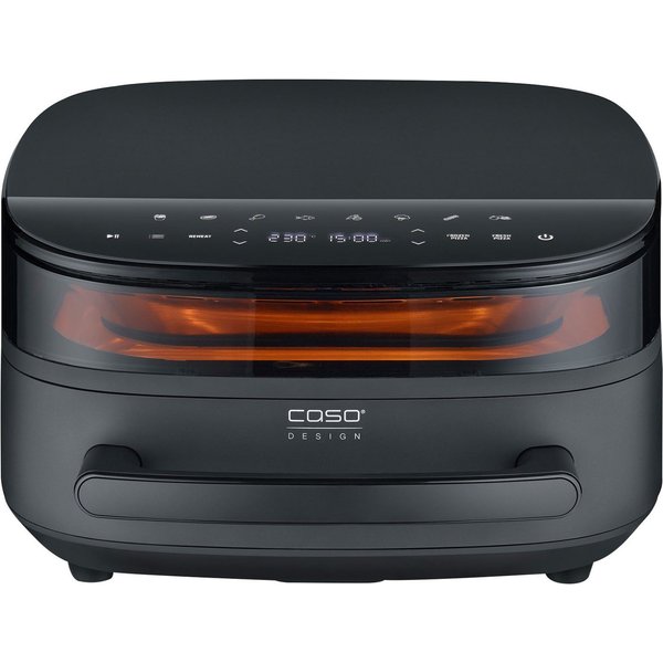 Caso Heißluftfritteuse CASO 3191 Design Heissluftfritteuse AirFry & PizzaChef, 2850 W, Frittieren, Backen, Aufwärmen, Rösten oder Dörren.