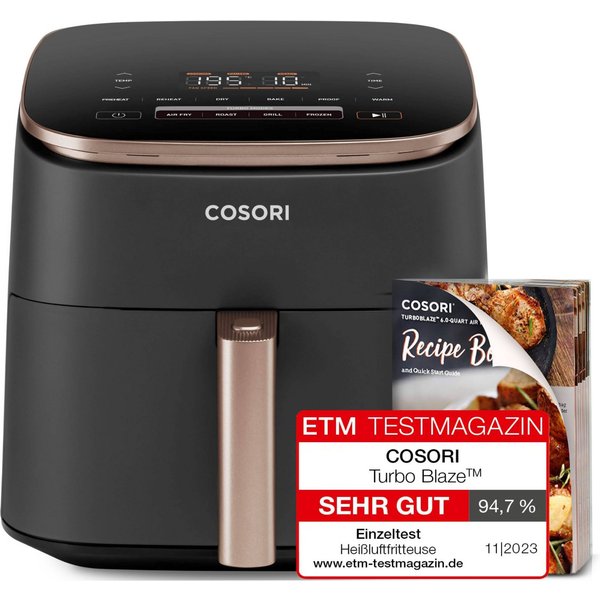Cosori Heißluftfritteuse COSORI TurboBlaze Heißluftfritteuse CAF-DC602-KEUR, 6 L, 9-in-1, 1725 W