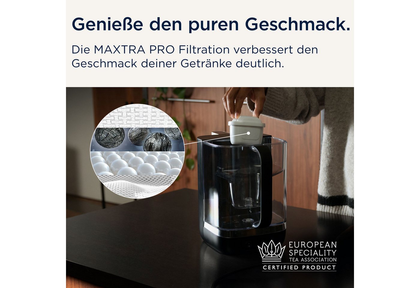 BRITA Heißwasserspender Cube inkl. Brita Wasserfilter, 4 l, 2150 W, MAXTRA PRO Filtartion, UV-C-Technologie, Temperatureinstellung – Bild 3 von 5