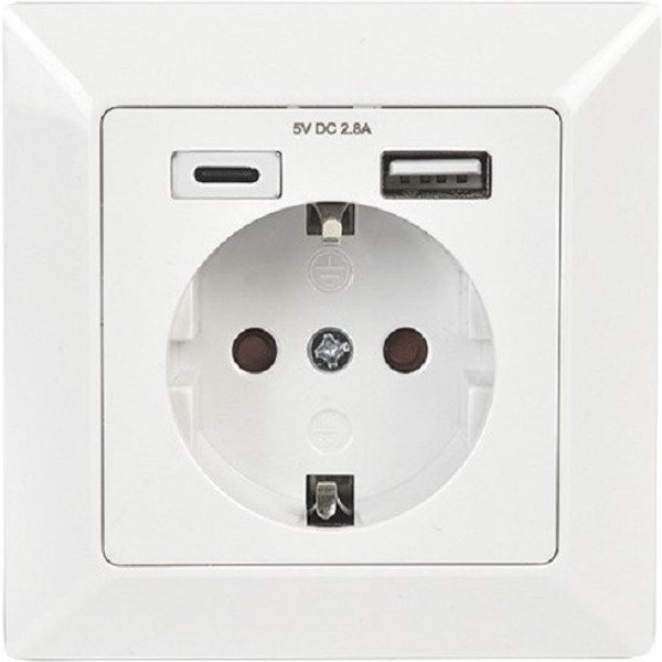 HEITECH Steckdose 04002294 UP, Einzelartikel, 1-St., Steckdose mit USB ersetzt separate Ladegeräte