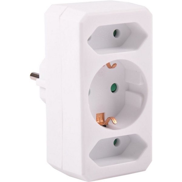 HEITECH Steckdosenadapter 3-fach Mehrfachstecker Mehrfachsteckdose Verteiler Mehrfachsteckdose