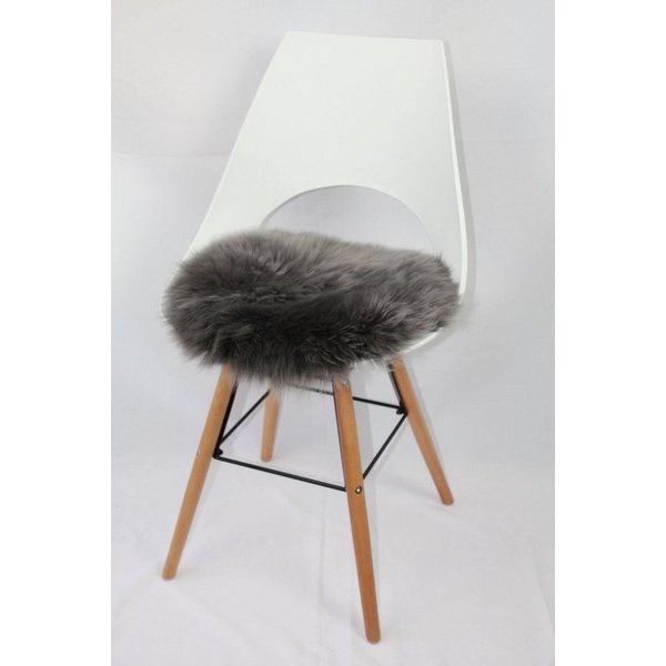 Heitmann Felle Stuhlkissen Lamm, Sitzauflage rund, Ø 45 cm, echtes Lammfell, waschbar, auch als 2er oder 4er Set