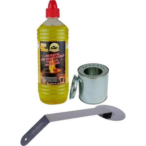 HEKERS Brennpaste Brenngel Starter-Set (3-7 teilig), 1 l