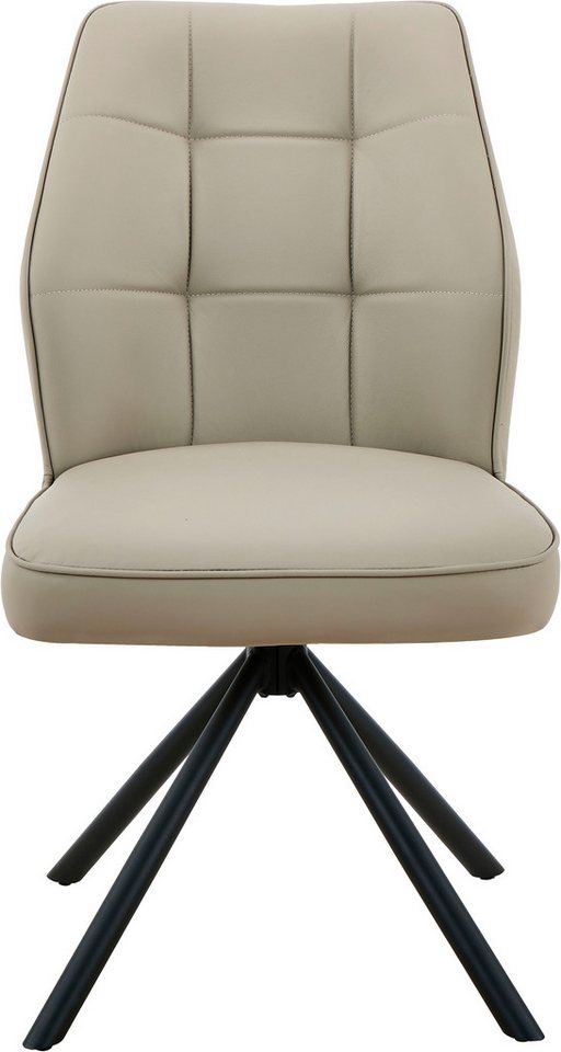 HELA 4-Fußstuhl BRAGA (Set, 2 St), XL Sitzbreite, 360° drehbar mit Auto-Return, Echtleder – Bild 4 von 5