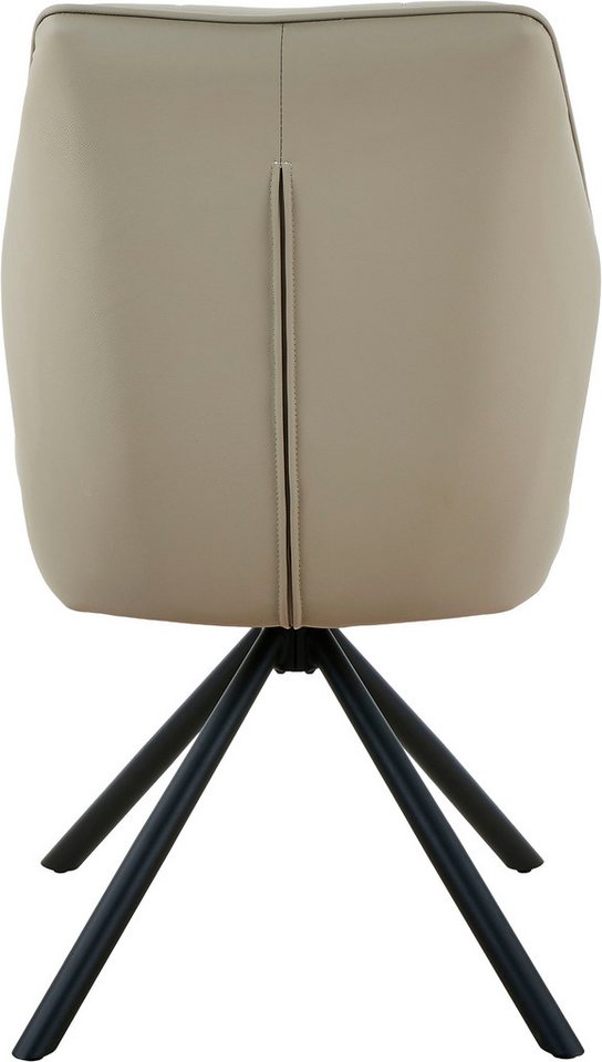 HELA 4-Fußstuhl BRAGA (Set, 2 St), XL Sitzbreite, 360° drehbar mit Auto-Return, Echtleder – Bild 5 von 5