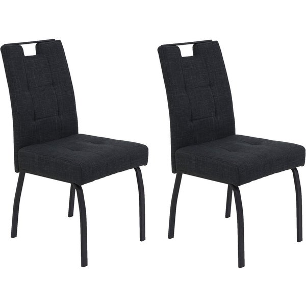 HELA 4-Fußstuhl LINZ, Esszimmerstuhl, Komfortstuhl (Set, 2 St), XL-Sitz,elegante Griffleiste,Komfortsitz mit Federkern,140kg belastbar