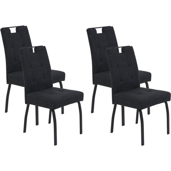 HELA 4-Fußstuhl LINZ, Esszimmerstuhl, Komfortstuhl (Set, 4 St), XL-Sitz,elegante Griffleiste,Komfortsitz mit Federkern,140kg belastbar