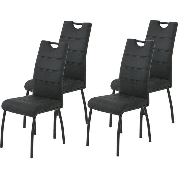 HELA 4-Fußstuhl PETRA (Set, 4 St), Vierfußstuhl, Vintage Optik, mit Griff, Rundrohrgestell