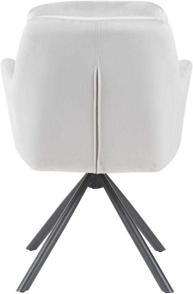 HELA Armlehnstuhl PARMA (Set, 2 St), 2er Pack, 360° drehbar, 4-Fuß, Kissenoptik, Samtvelour, Armlehnen – Bild 5 von 5