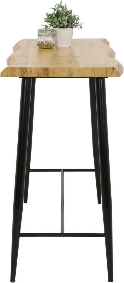 HELA Bartisch GABI, Baumkantentisch, 120 cm Breite, Industrial Design, Wildeiche oder Grau – Bild 3 von 5