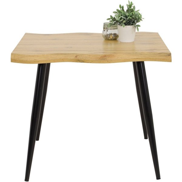 HELA Baumkantentisch GABI IV, Baumkantenoptik (Face Up), 90x90 cm, praktisch für kleine Räume