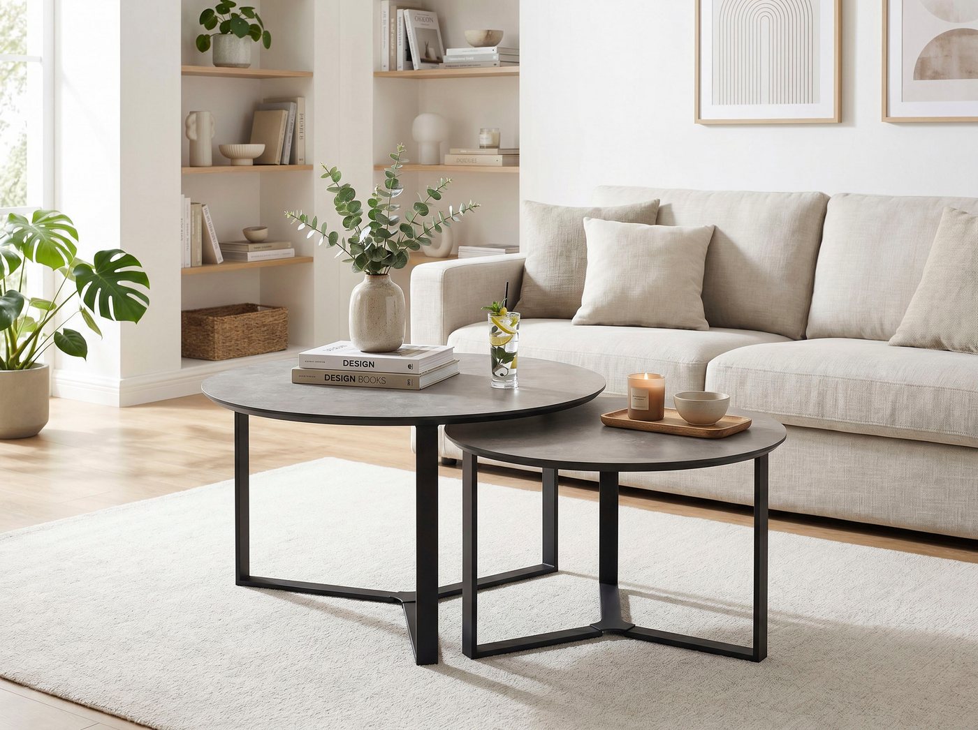 HELA Couchtisch MASSA (Set, 2-St), 2er Set, Gestell rechteckig, Melamin mit Schweizer Kante – Bild 2 von 5