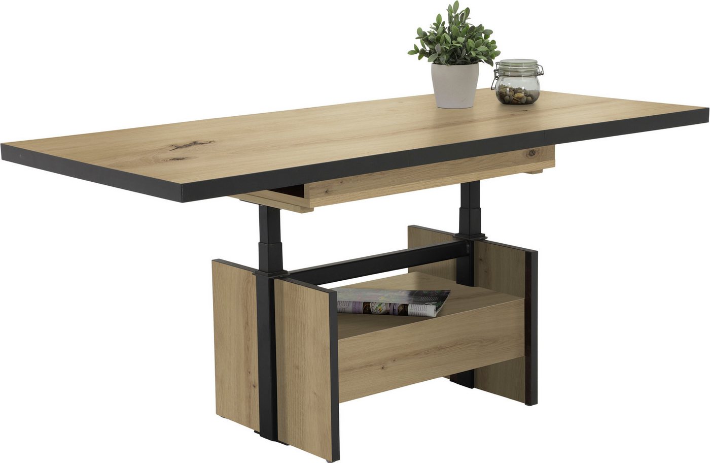 HELA Couchtisch Noah, ausziehbar und höhenverstellbar, mit Schubkasten, vintage look – Bild 5 von 5