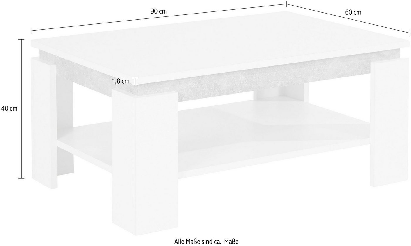 HELA Couchtisch TIM, mit Ablageboden, quadratisch oder rechteckig – Bild 5 von 5