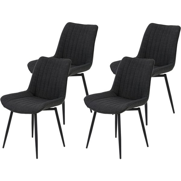HELA Drehstuhl Vierfußstuhl BERGEN (Set, 4 St), Esszimmerstuhl, XL-Sitzbreite, 360° drehbar
