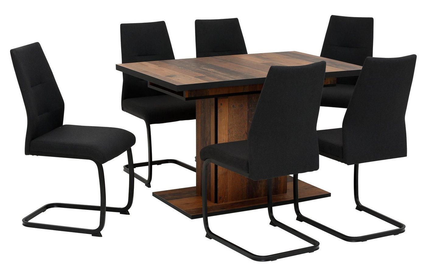 HELA Essgruppe Ariana, Esstisch mit 6 Stühlen, ausziehbarer Küchentisch, (Set, 7-tlg., 1 Tisch ausziehbar / 6 Stühle), Tisch 120-160cm, 6 Stühle mit hoher Belas – Bild 2 von 5