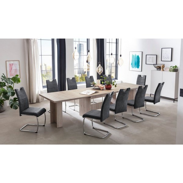 HELA Essgruppe Lia, 11tlg. Sitzgruppe, Extra viel Platz, (Set, 11-tlg., 11tlg.-Set, ausziehbar, Esstisch plus 10 Stühle), Ausziebar 160 - 300 cm