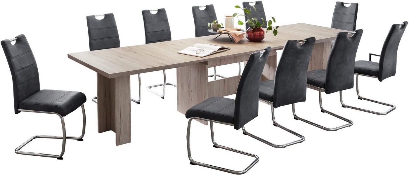 HELA Essgruppe Lia, 11tlg. Sitzgruppe, Extra viel Platz, (Set, 11-tlg., 11tlg.-Set, ausziehbar, Esstisch plus 10 Stühle), Ausziebar 160 - 300 cm – Bild 2 von 5