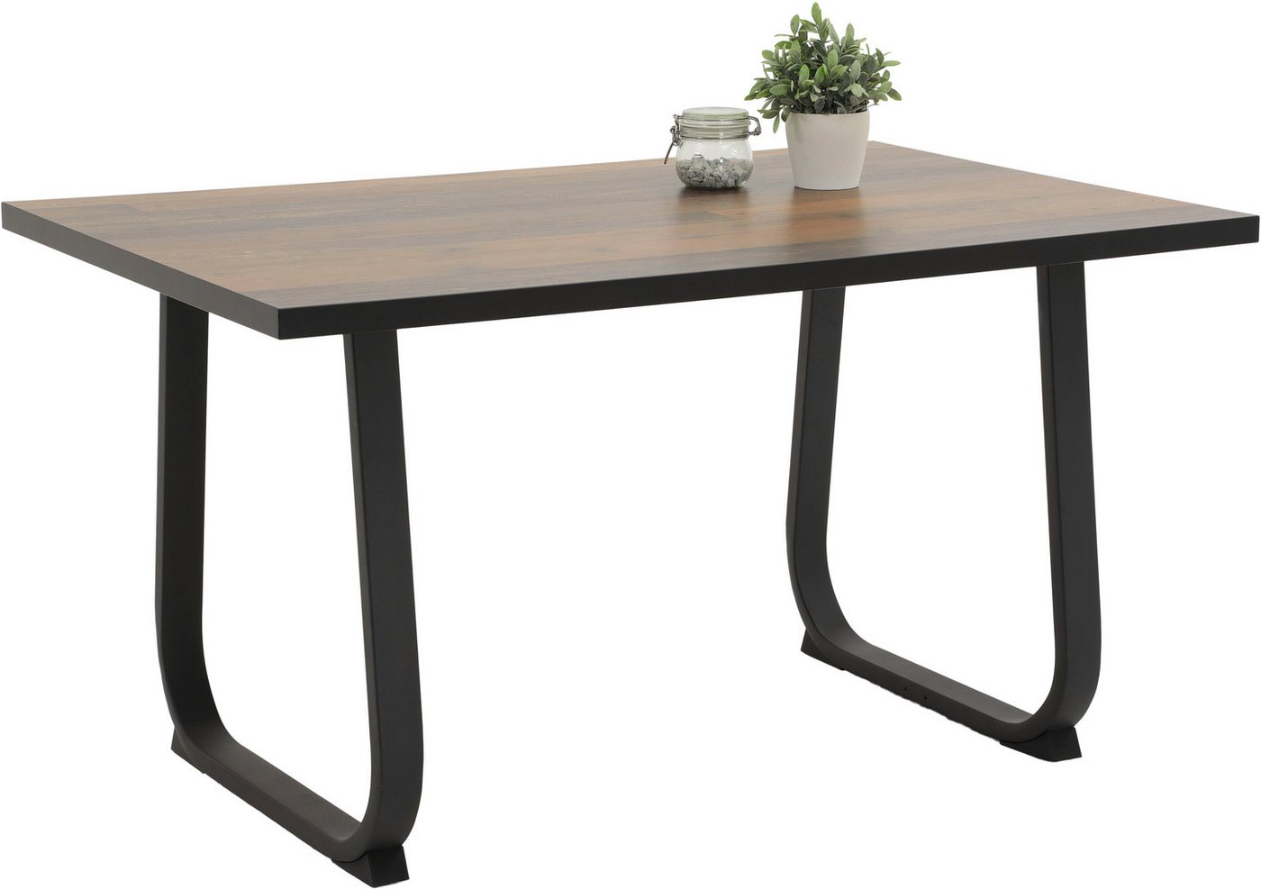 HELA Essgruppe RUHR, (4-tlg), Kufentisch 140x90 cm, Schwingstuhl und Bank mit Federkorb, Komfortsitz – Bild 2 von 5