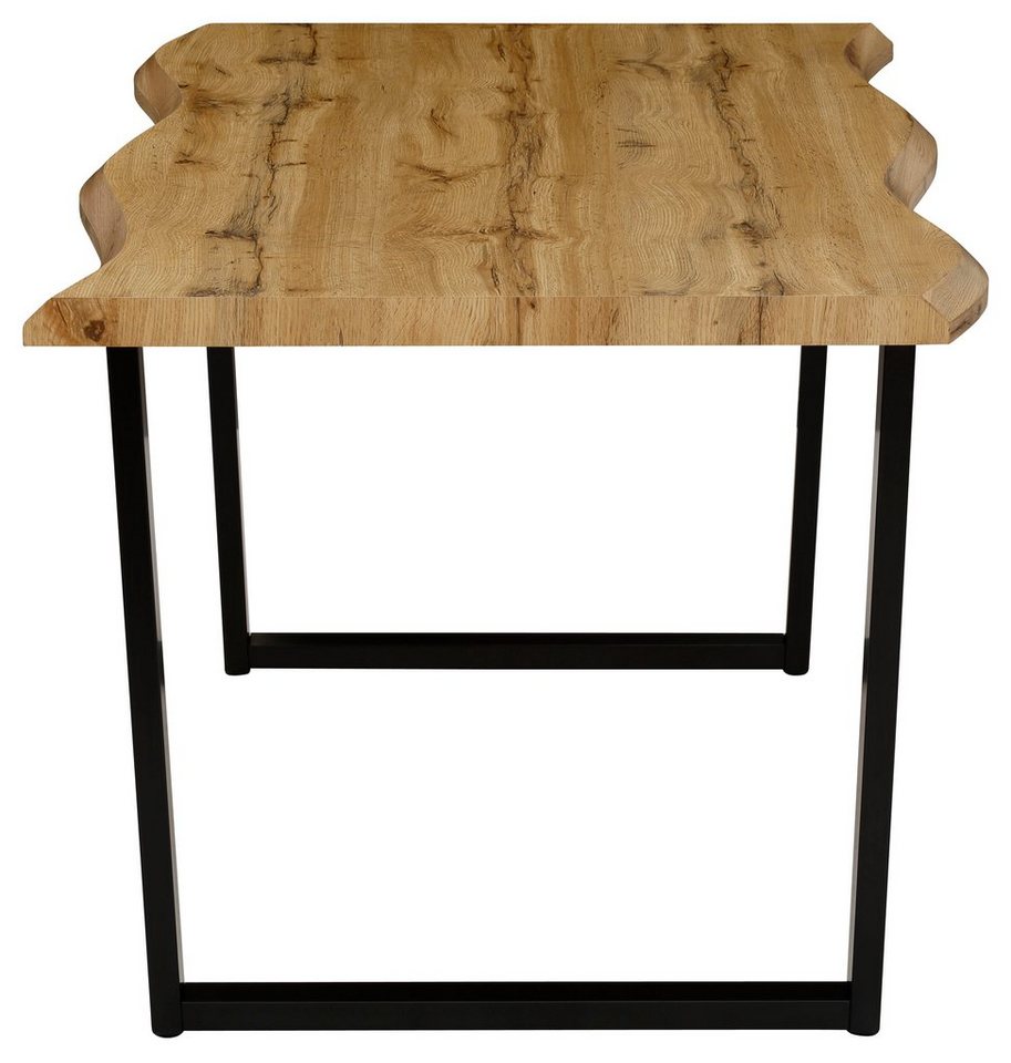 HELA Esstisch GISELLE Baumkantentisch, Küchentisch, Kufengestell Metall, Industrial Design, 140 - 200 cm Breite, 2 Farben – Bild 4 von 5