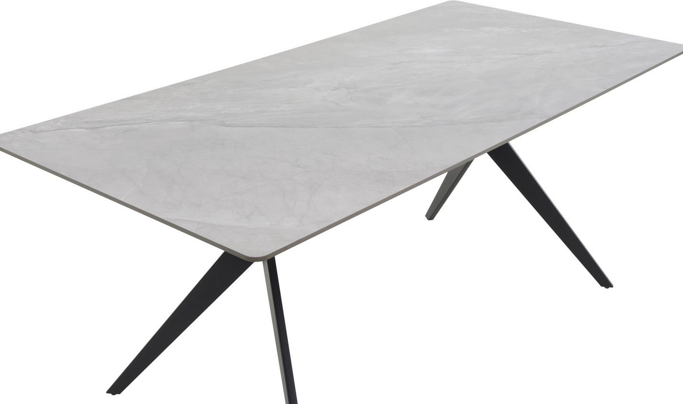 HELA Esstisch PACCINO (1-St), Sintered Stone, Marmoroptik, Platte fest (1 cm), Metallgestell konisch – Bild 4 von 5