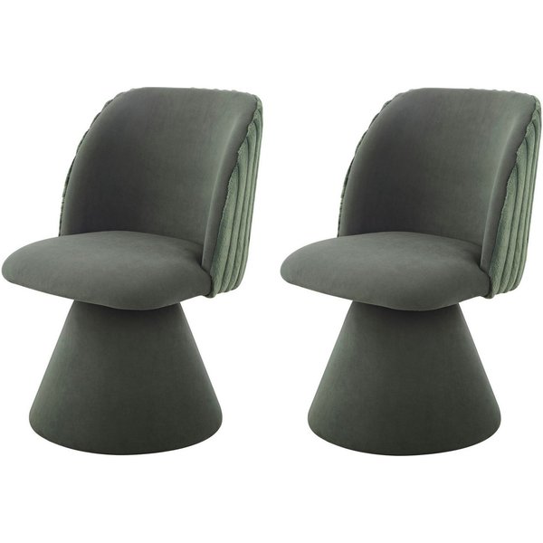HELA Esszimmerstuhl BARI I Drehstuhl (Set, 2 St), 360° drehbar, Polsterfuß, Materialkombi, Außen Felloptik Innen Velvet