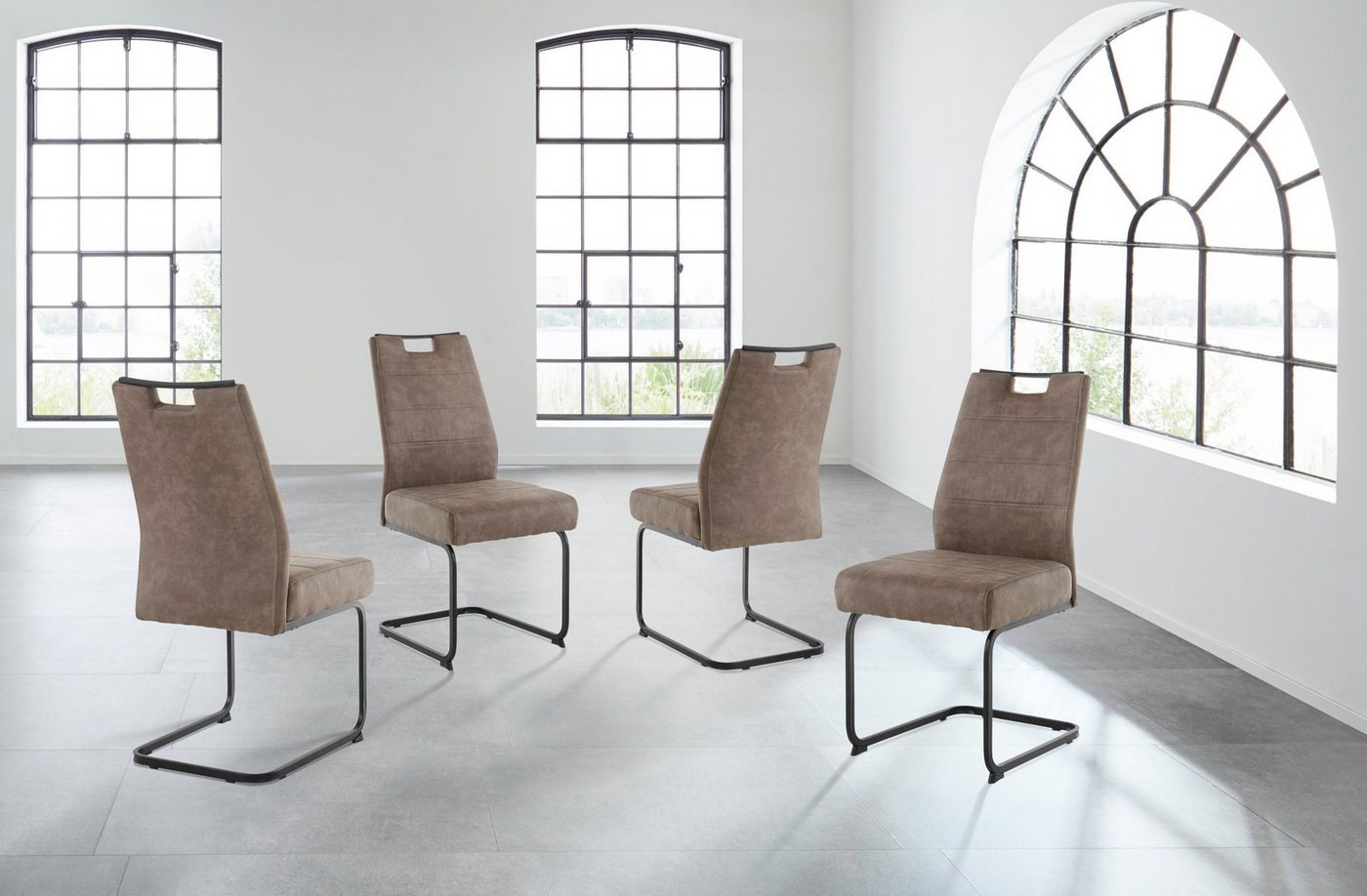 HELA Esszimmerstuhl Lena (Set, 4 St), 1, 2 und 4 Stück, mit Federkern Polsterung, Schwingstuhl – Bild 2 von 5