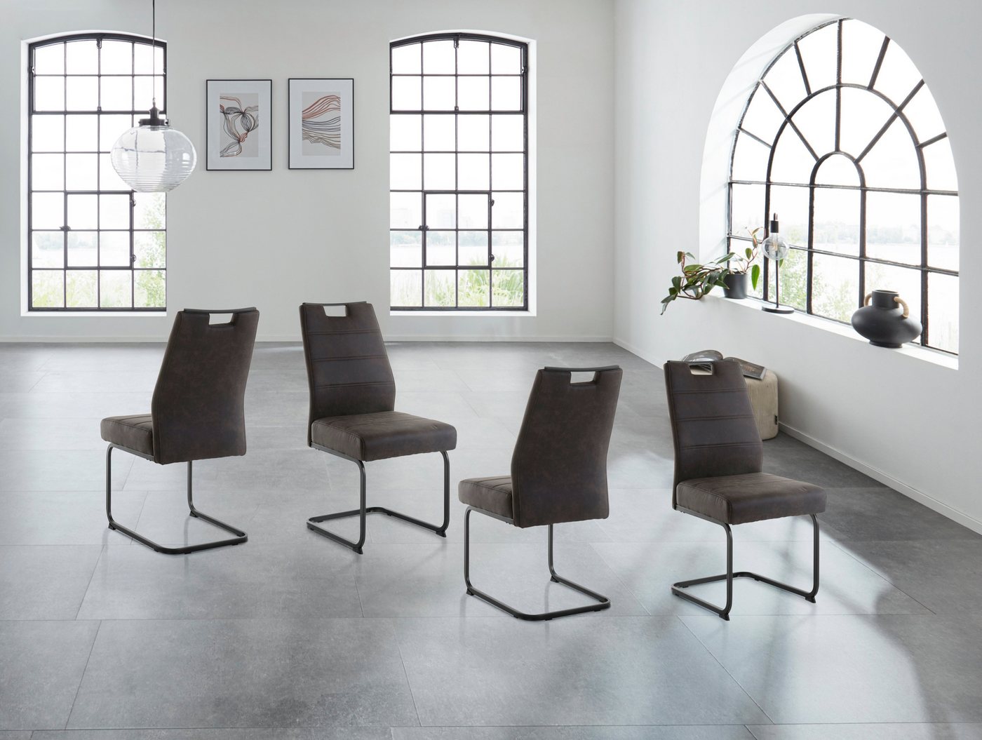 HELA Esszimmerstuhl Lena (Set, 4 St), 1, 2 und 4 Stück, mit Federkern Polsterung, Schwingstuhl – Bild 2 von 5