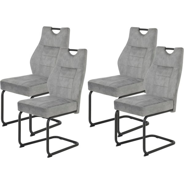HELA Esszimmerstuhl Linda S Schwingstuhl (Set, 4 St), mit Taschenfederkern Sitz, mit 140KG belastbar, Freischwinger