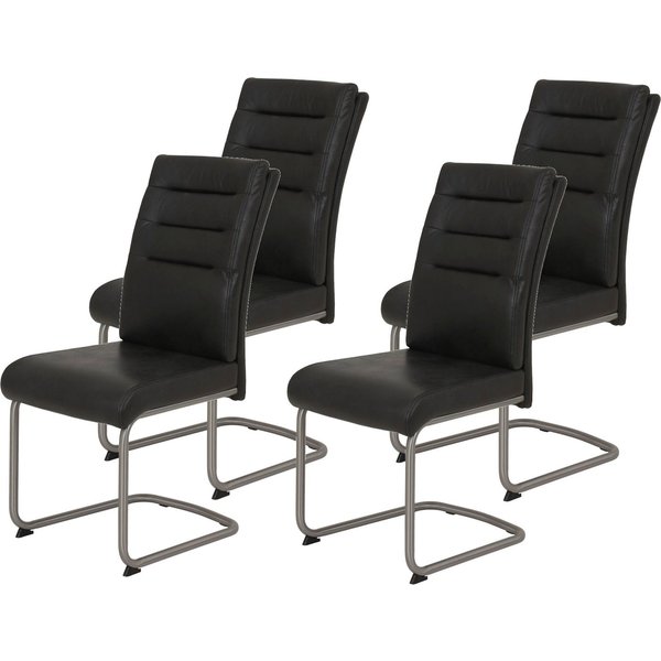 HELA Esszimmerstuhl Paula Freischwinger (Set, 4 St), mit Echtedelstahlgestell, 2 oder 4 Stück