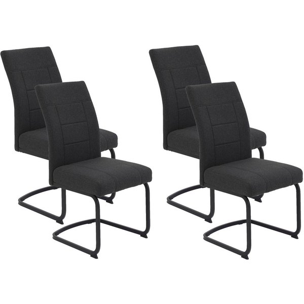 HELA Freischwinger BRINDISI, Esszimmerstuhl (Set, 4 St), XL-Sitz,Federkorb,140kg belastbar,Zertifizierter "Waterfree" Stoff