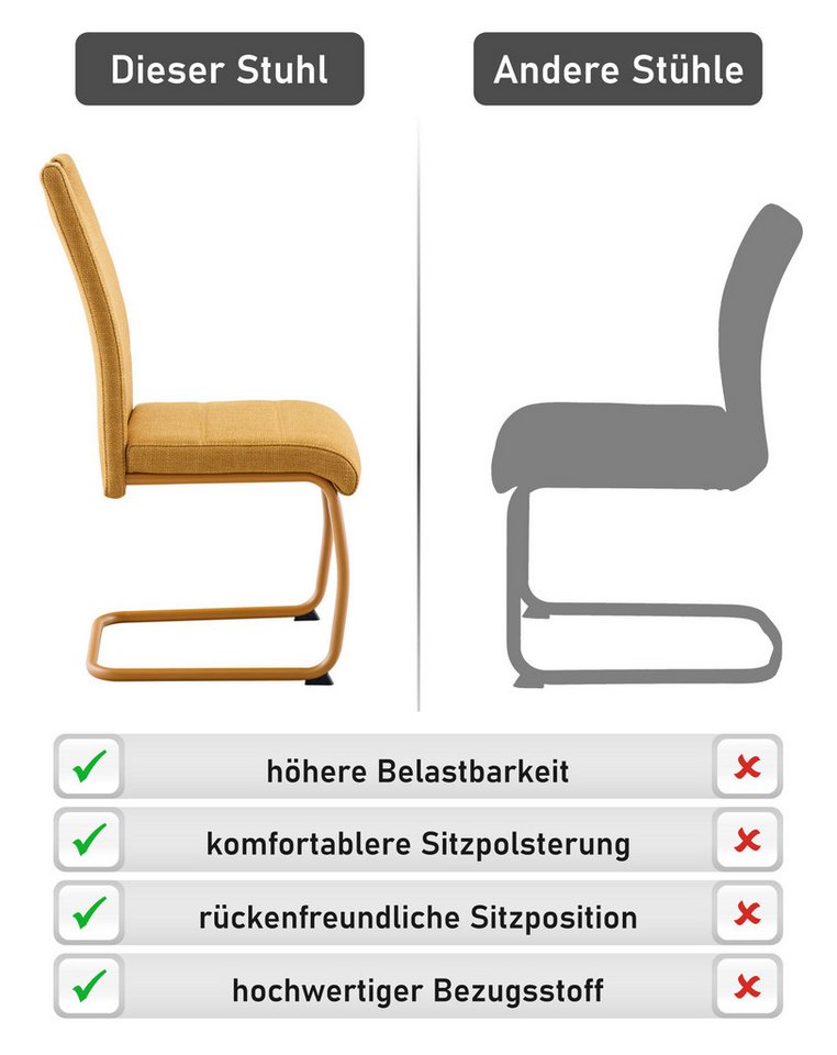HELA Freischwinger FLORENZ (1 St), Rundrohrgestell Matching Colour, gepolstert, mit Griff – Bild 4 von 5