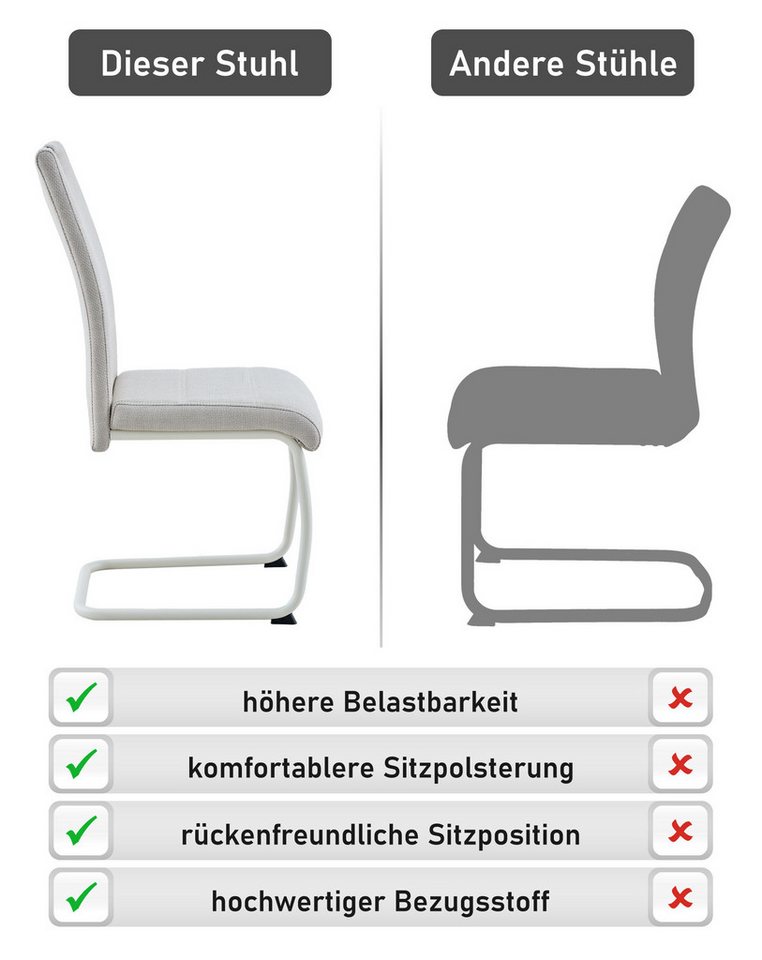 HELA Freischwinger FLORENZ (Set, 4 St), Rundrohrgestell Matching Colour, gepolstert, mit Griff – Bild 4 von 5