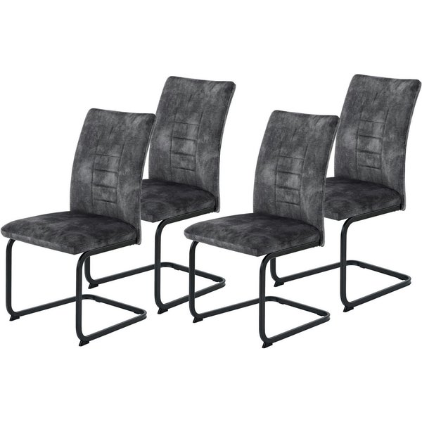 HELA Freischwinger GELA (Set, 4 St), XL, Wellenfederung, Komfortsitz, Vintage Optik, 140kg belastbar
