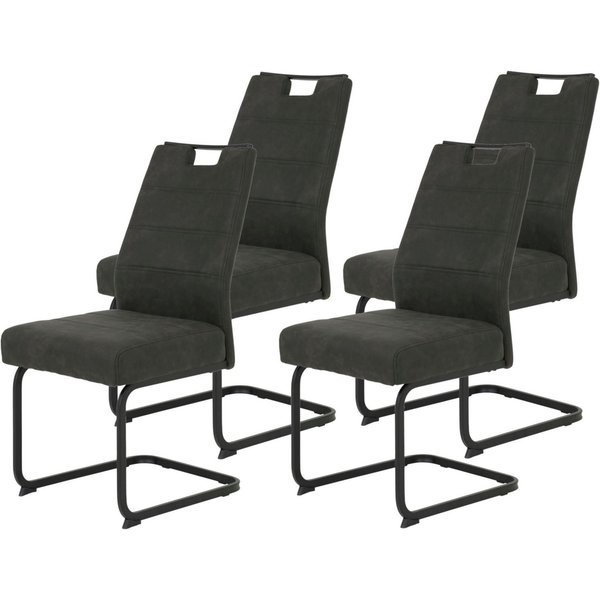 HELA Freischwinger KERTIN (Set, 4 St), XL Sitzbreite, Griff, Federkorb, 140kg belastbar