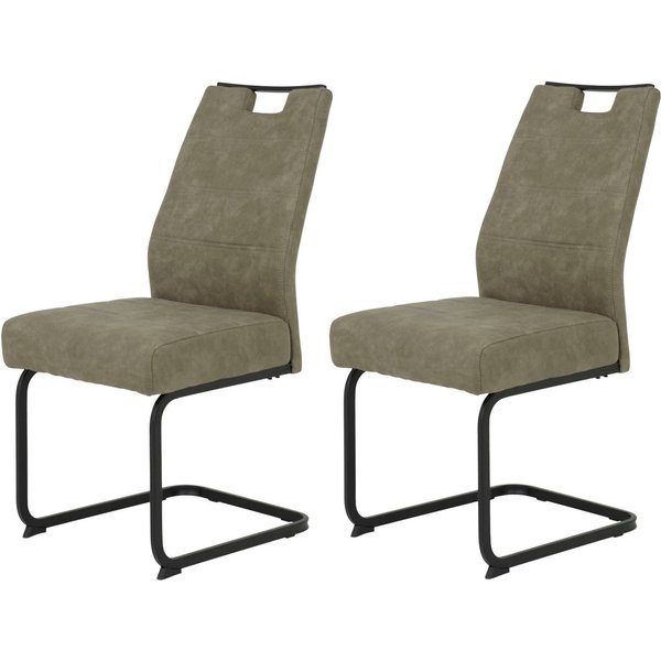HELA Freischwinger KERTIN (Set, 2 St), XL Sitzbreite, Griff, Federkorb, 140kg belastbar
