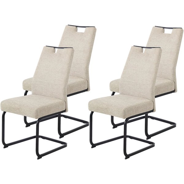HELA Freischwinger KERTIN (Set, 4 St), XL Sitzbreite, Griff, Federkorb, 140kg belastbar
