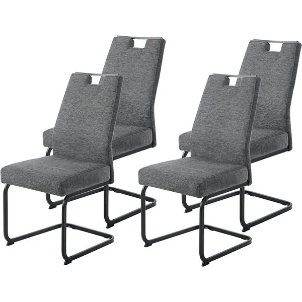 HELA Freischwinger KERTIN (Set, 4 St), XL Sitzbreite, Griff, Federkorb, 140kg belastbar