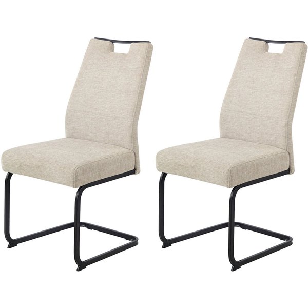 HELA Freischwinger KERTIN (Set, 2 St), XL Sitzbreite, Griff, Federkorb, 140kg belastbar