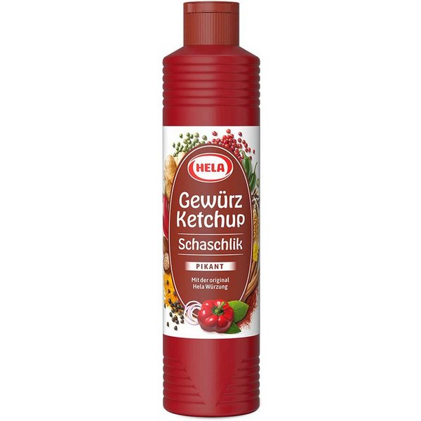 HELA Saucen, Hela Schaschlik Gewürzketchup mit besonderen Würzung 800ml 4er Pack