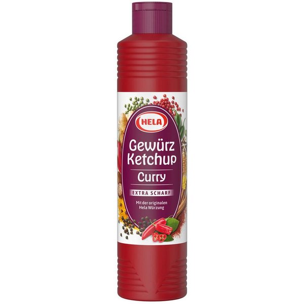 HELA Saucen, Hela Curry Gewürzketchup extra scharf für alle Schärfeliebhaber 800ml