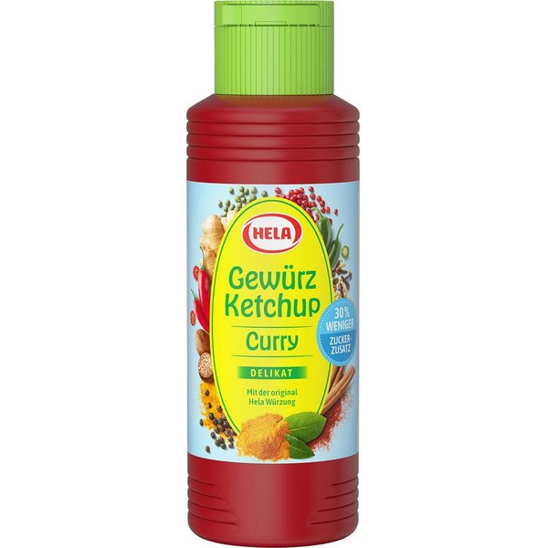 HELA Saucen, Hela Gewürz Ketchup Curry delikat Original mit weniger Zucker 300ml