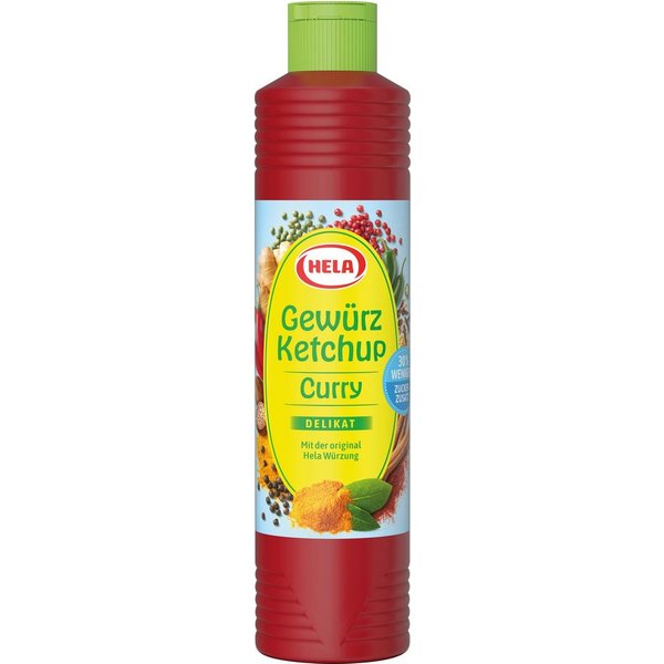HELA Saucen, Hela Gewürz Ketchup Curry delikat Original mit weniger Zucker 800ml