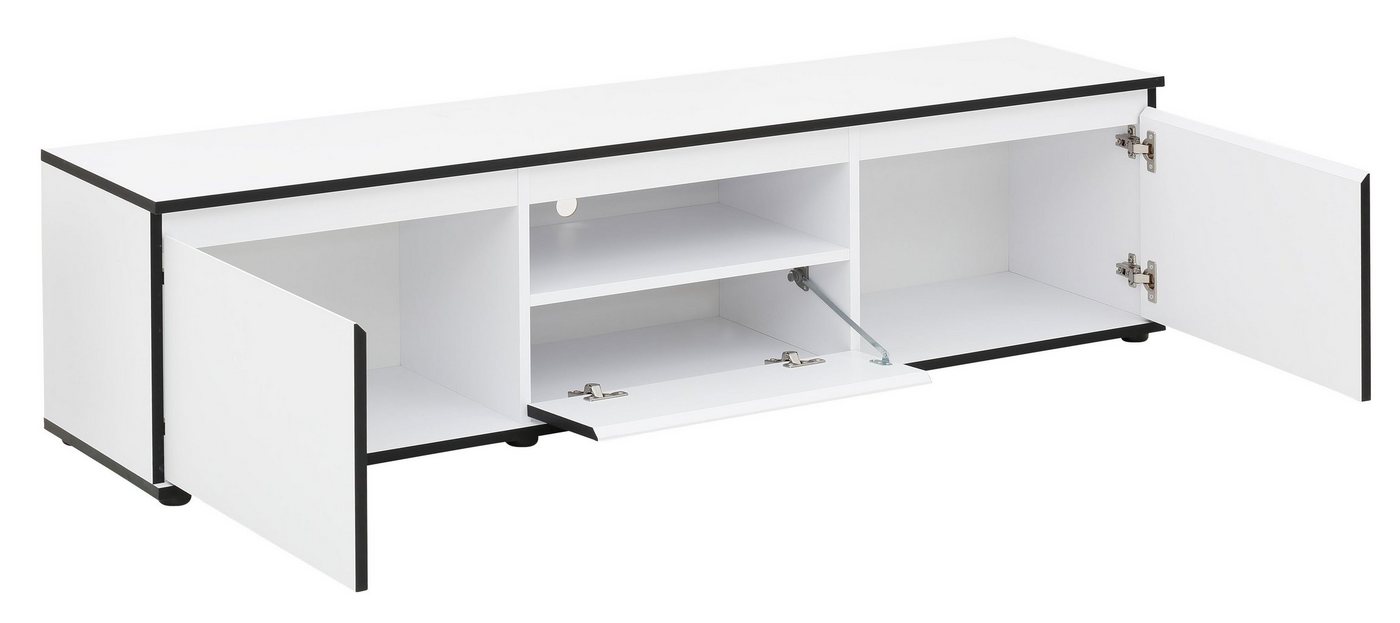 HELA TV-Board Ariana, mit angeschrägten Griffmulden, Breite 160 cm – Bild 4 von 5