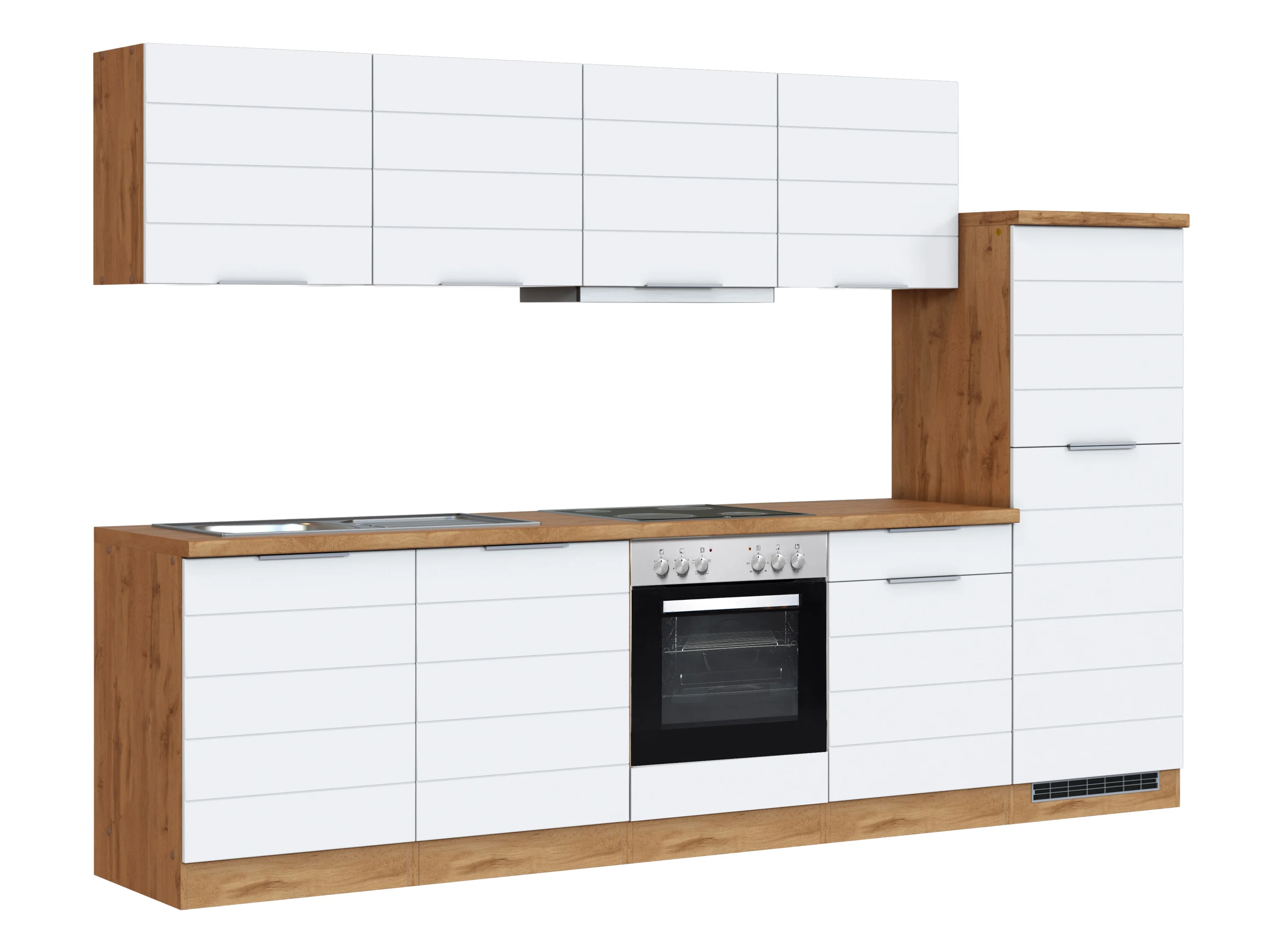 HELD Küchenzeile »Bonn«, mit Elektrogeräten (300 cm, wotaneiche/ matt weiß) – Bild 3 von 4