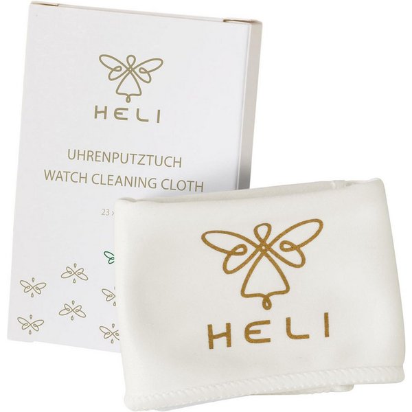 HELI 113040OT Pflegetuch (Mikrofaser, 23x23 cm, Quarzuhr, Armbanduhr, Reinigung, Edelstahlarmband, Putztuch)