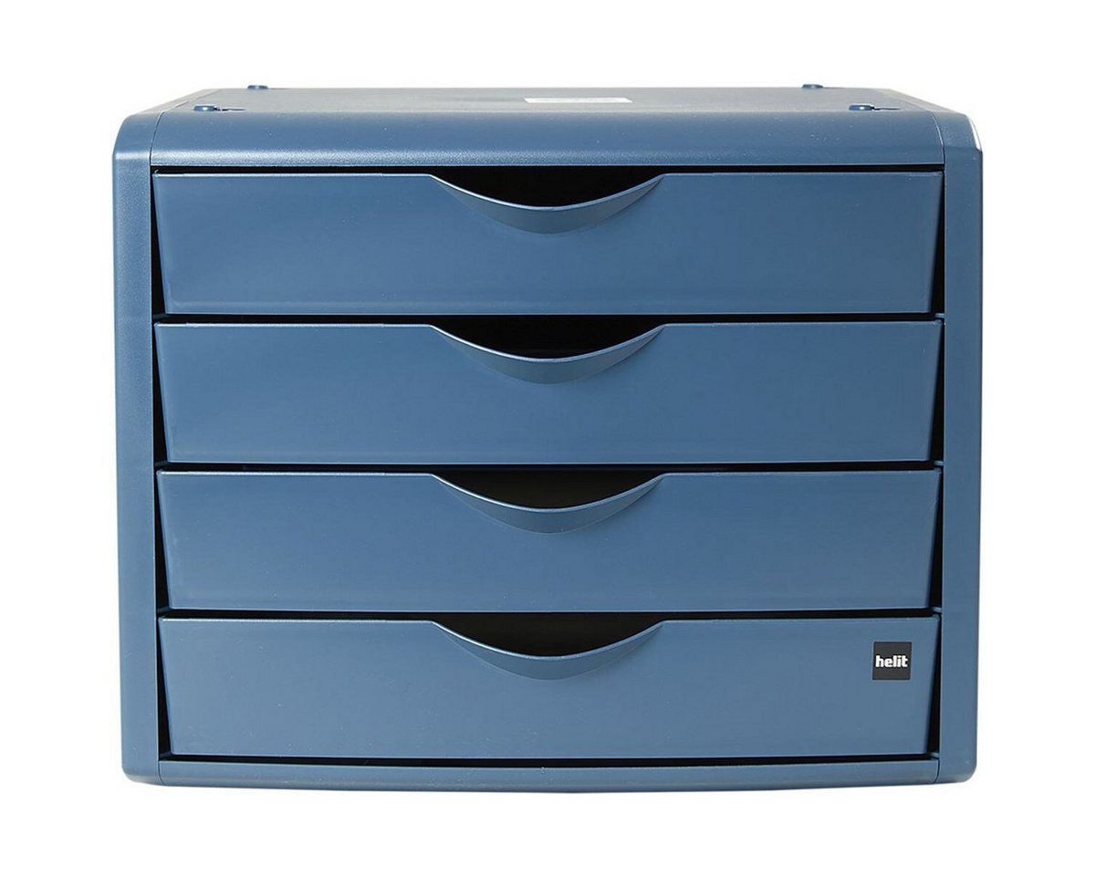 HELIT Schubladenbox the green chameleon, mit 4 Schubladen, geschlossen, stapelbar, Recycling-Kunststoff – Bild 2 von 5