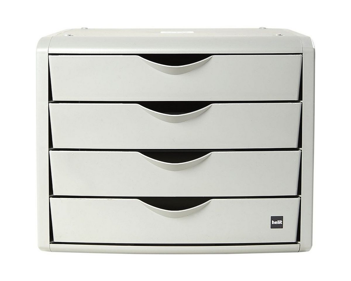HELIT Schubladenbox the green chameleon, mit 4 Schubladen, geschlossen, stapelbar, Recycling-Kunststoff – Bild 2 von 5